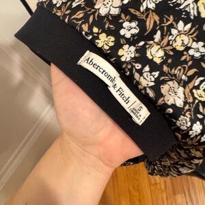 Abercrombie & Fitch Black Floral skirt with Cream & Tan Flowers